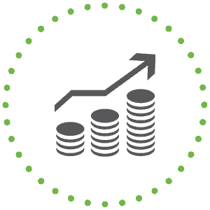 coins and increasing revenue graphic