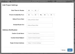 Edit Project Settings dialog box.